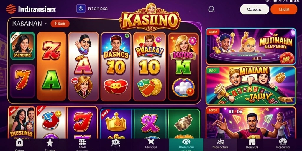 Screenshot menunjukkan fitur permainan kartu yang menarik.