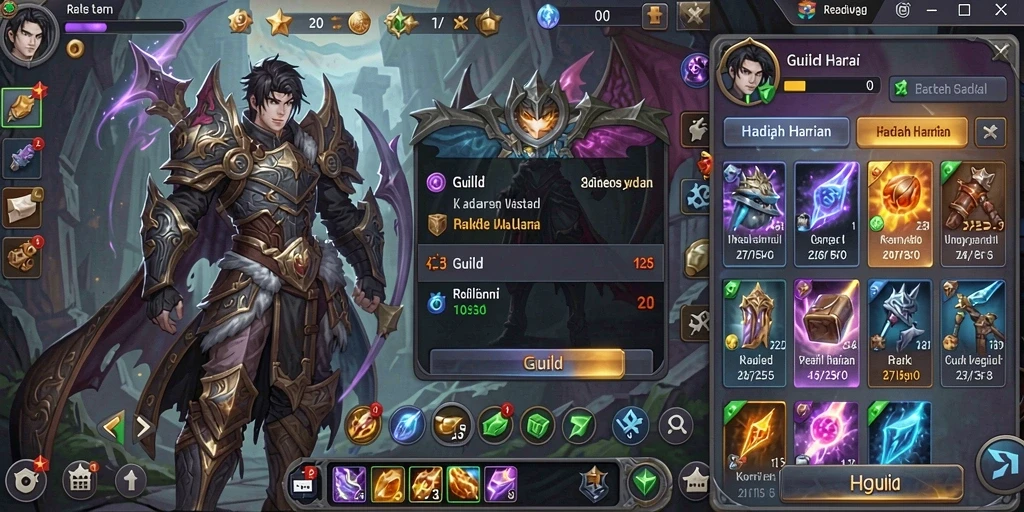 Screenshot menunjukkan antarmuka permainan yang menarik.