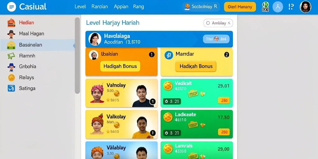 Tampilan utama permainan dengan berbagai pilihan mode.